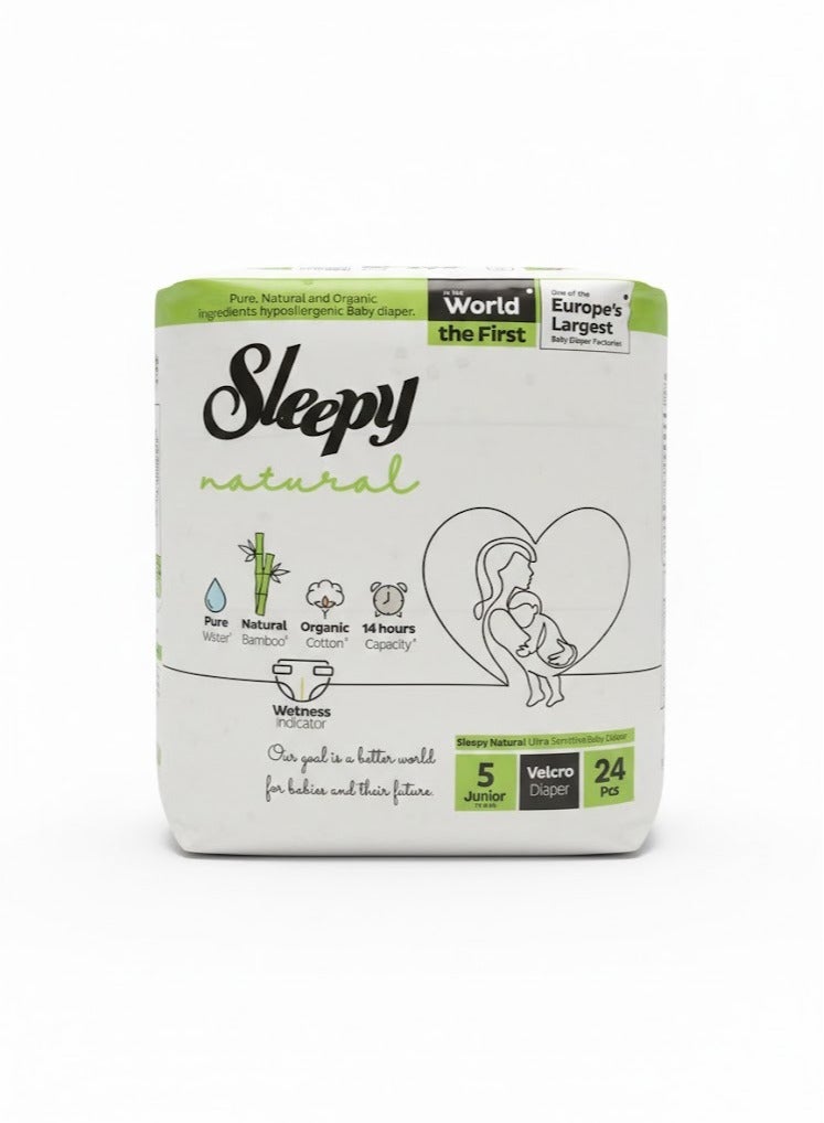 Sleepy Natural Size 5  Newborn 11-18kg Hypoallergenic Baby Dry Diapers 5 x 24 Diapers - Image 1
